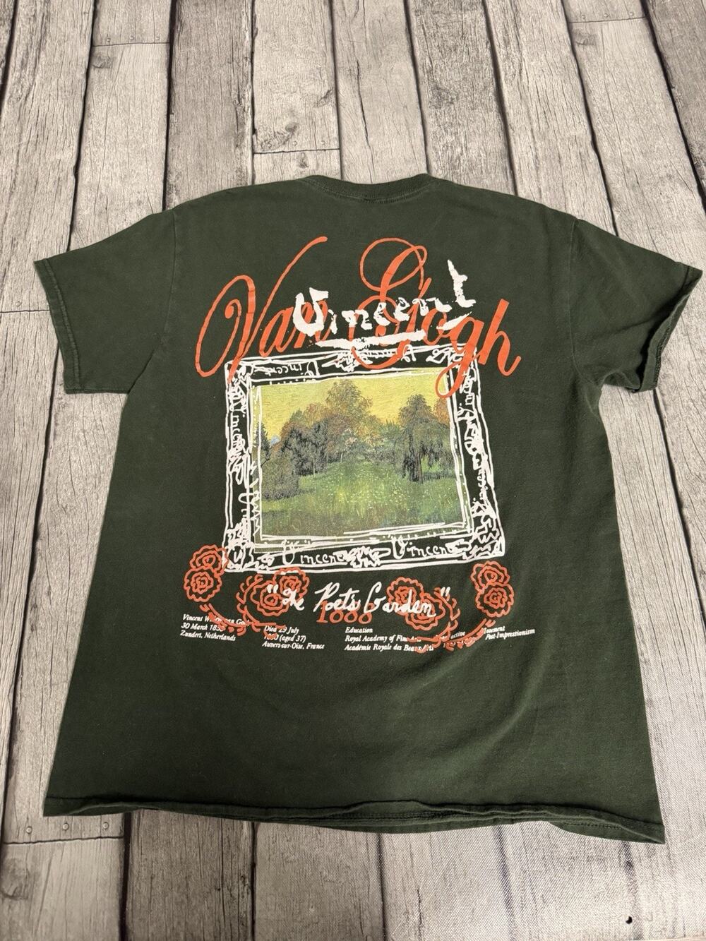 Strange Daze Vincent Van Gogh “the Poet’s Garden” Short Sleeve Tshirt Medium